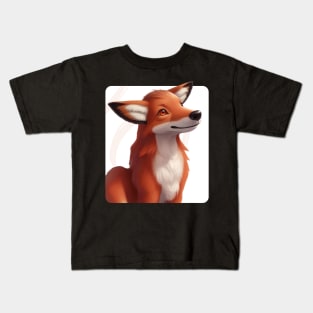 Whimsical Dhole Gazing at the Sky - Nature-Inspired Kids T-Shirt